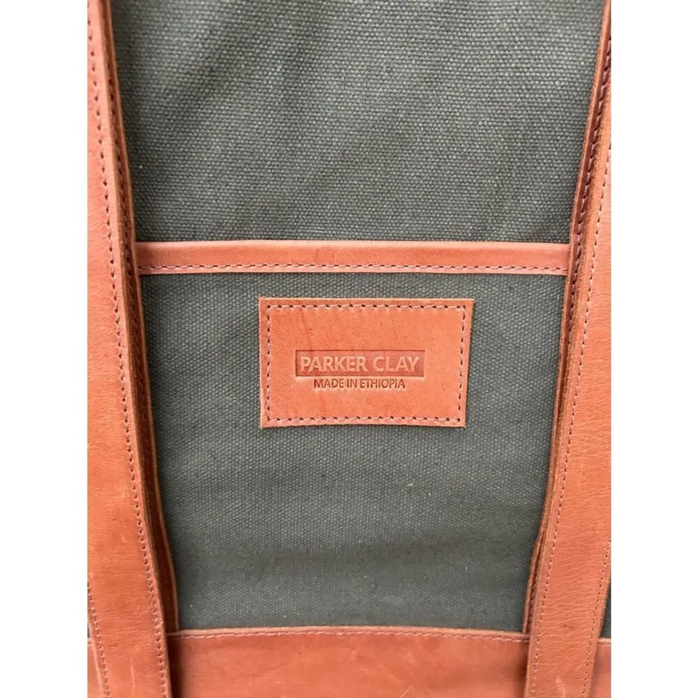 Parker Clay Rincon Backpack/ Tote- Leather/Canvas